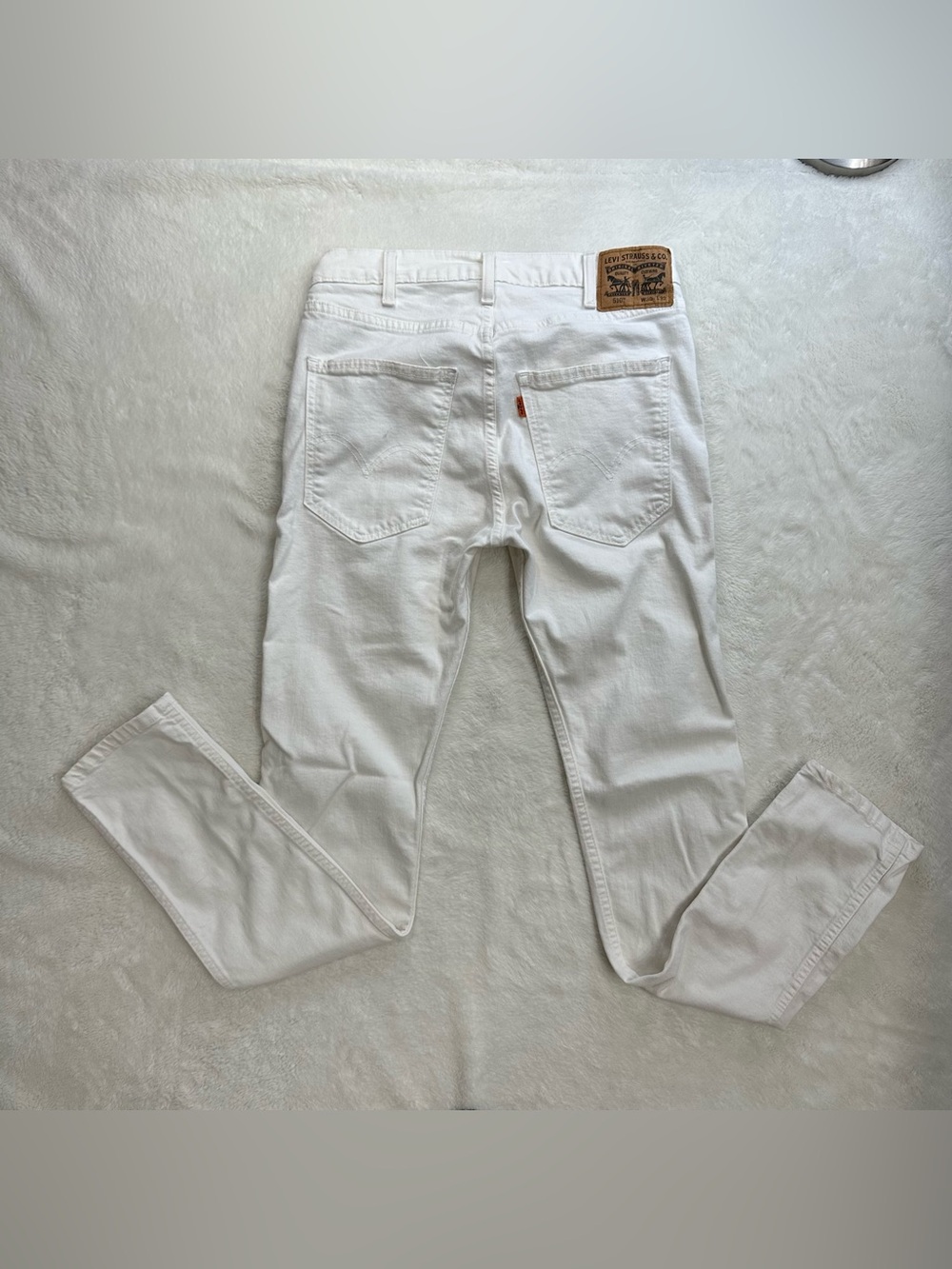 Levi's 510 Skinny Jeans Mens 30x32 White Orange Tab Reissue Stretch